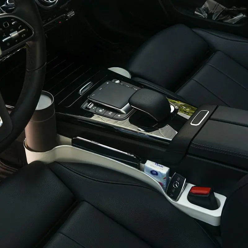 2Pcs Car Seat Gap Filler Organizer- Upgrade Car Side Seat Gap Filler with Cup Holder and Phone Holder- Car Seat Gap Organizer Car Accessories